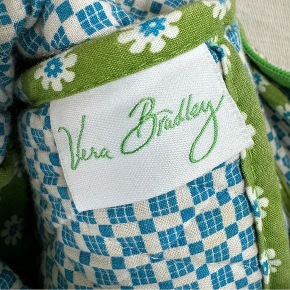 Vera Bradley Quilted Green Apple Floral Paisley Shoulder Bag Green White Blue - Picture 10 of 11